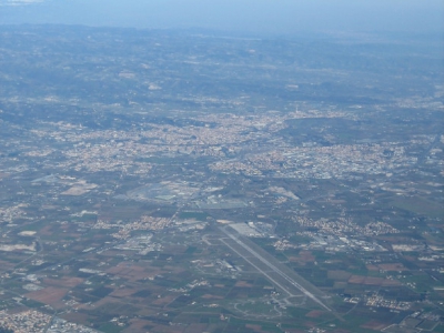 Blick auf Verona vom Heißluftballon aus